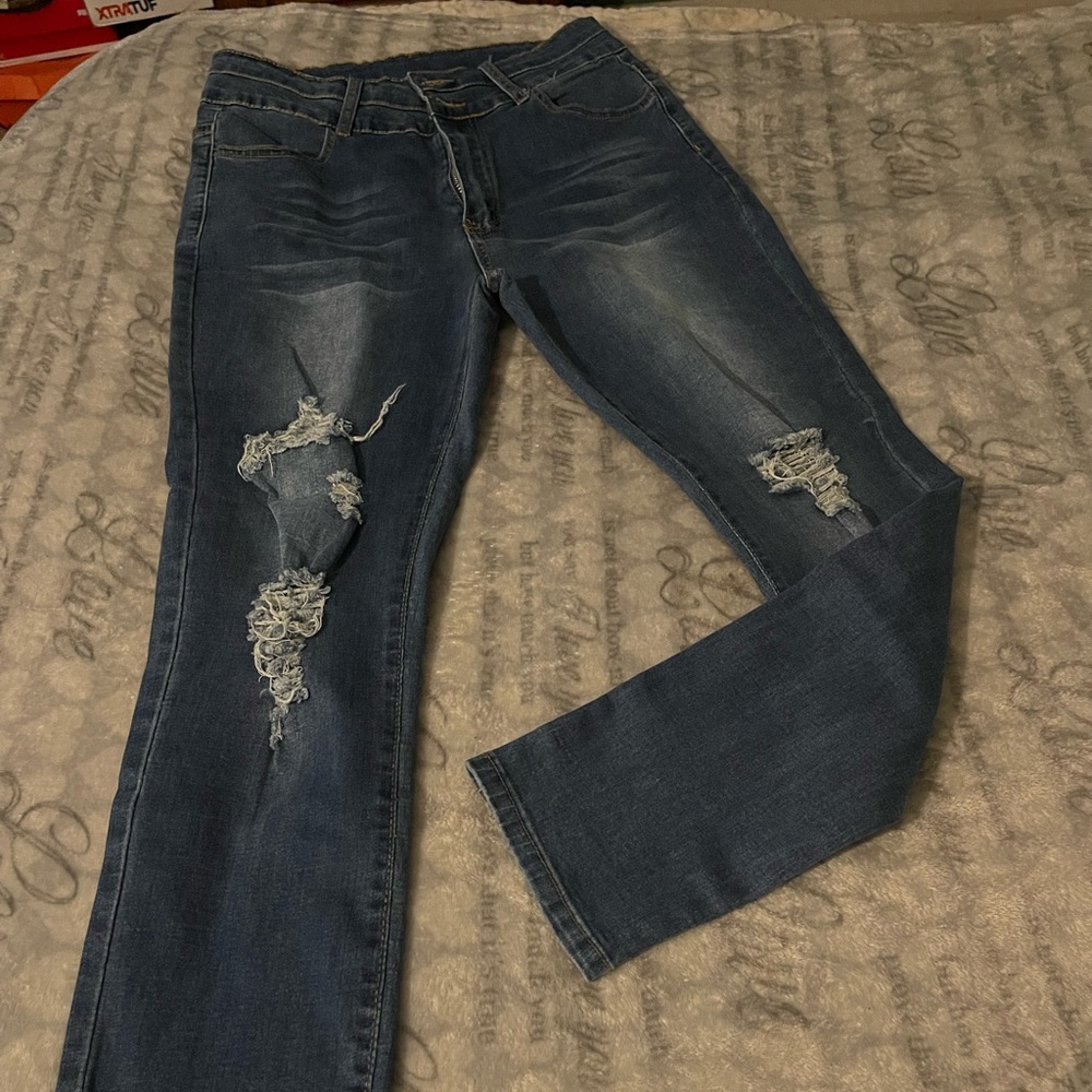 Distressed jeans